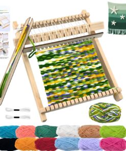 MKLG DIY Holz Webrahmen Kinder Set, Geschenk für Mädchen ab 4 Jahre, Bastelset für Kinder 6 und 8 Jahre, 20,5 * 16cm