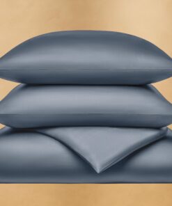 Bio Baumwoll Bettwäsche 155x200 Blau | weiche Bettwäsche | 100% Baumwolle (Bio) für Luxuschlaf Bio Baumwoll Bettwäsche 1