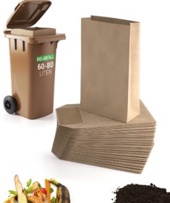 BIOGLÜCK® 60 & 80 Liter Biomüllsäcke für die Biotonne [25 Stück] - Extra nass- & reißfest für Recycling zulässig