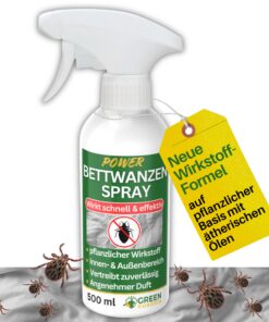GREEN GUARDIA Bettwanzen Abwehrspray – 500 ml pflanzliches Konzentrat | Zuhause & Schlafzimmer | gezielt gegen Bettwanze