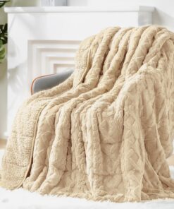 Gewichtsdecken für Erwachsene, ultraweiche Sherpa-Fleece-Decke, warme Schlaf Unterstützung für Couch und Bett, 6,8 kg, Q