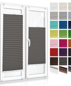 Plissee ohne Bohren nach Maß für Fenster | Sichtschutz und Sonnenschutz I 23 Farben I Breite 30-129 cm, Höhe 50-149 cm