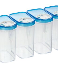 Schüttdosen 0,5L 6er Set Blau – Luftdichte Vorratsdosen für Gewürze – Frischhaltung und Aufbewahrung mit Deckel – Made i