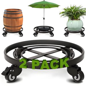 Amagabeli 2Pcs Pflanzenroller Rund Metall 35.5cm - Haus und Garten - Für Innen- und Außenbereich - Nachdünstungsmindernd