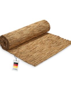 Blizz-z Schilfrohrmatte 140 x 600 cm (1 Rolle) | Sichtschutz & Windschutz für Balkon & Terrasse | Stark schützende Baump