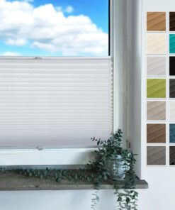 Rollmayer Plissee mit Bohren Fenster und Tür Sichtschutz Sonnenschutz Premiumquality Falte Zuhause Binco Weiß 25cm x 130