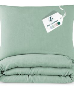 Pure Shores - 135x200 Bettwäsche Ozean-Grün | 100% Baumwolle OEKOTEX | Bettwäsche-Sets | Reißverschluss | Pure Shores -