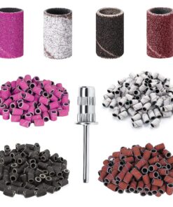 Schleifhülsen 80/120/180/240GRIT für Nagelfräser - perfekt für Nagelkunst und Nageldesign, mit Nagelbohrer und Kasten (1
