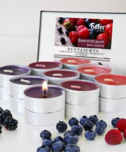 HOFER Beerentraum Duftteelichter, anregender Beeren Duft, bunte Teelichter | 18 Stück | Duftteelichter & Duftkerzen