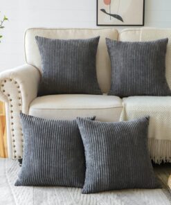 Sungeek Dekorativ Zierkissenbezüge Weich Kissenbezug für Sofa Schlafzimmer Wohnzimmer (Dunkelgrau)