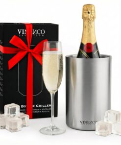 VINENCO Edelstahl Weinkühler doppelwandig isoliert | Flaschenkühler Champagner Sektkühler Geschenkidee Weinliebhaber