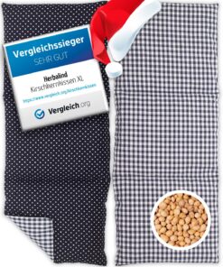 Herbalind XL Kirschkernkissen 900g 50x20cm blau - Wärmekissen für Nacken und Schulter - Geschenkidee