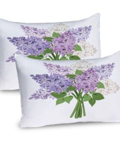 ABAKUHAUS Lila Kissenbezug Dekorativer Standard Feng Shui Zen Soulful Nature Theme, 80 x 40 cm, Mehrfarbig ABAKUHAUS I