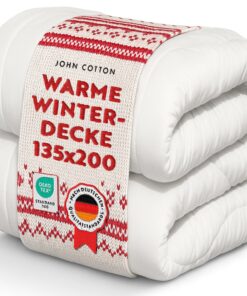 John Cotton New Way Bettdecke 135x200 - Innovativ & Atmungsaktive Winterdecke für Allergiker | Oeko-Test Zertifiziert |