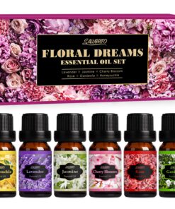 SALUBRITO Ätherische Öle Set für Frauen als Geschenk, Blüten Duftöl zur Aromatherapie im Gardenie-, Kirschblüte-, Lavend
