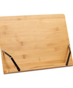 RELAXDAYS Kochbuchhalter aus Bambus, verstellbar, naturbelassener Design, ideal für Küchen und Lesezeitungen, HBT 24x34