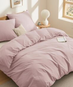 BEDSURE Bettwäsche Adams Rosa - Baumwoll Bettwäsche-Sets 155x220 cm für Erwachsene - 3 Stück Bettbezug mit 2 Kissenbezüg