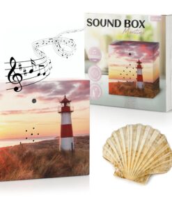 Nordstern Sound Box Meeresrauschen - Entspannung & Ruhe Musikbox Bewegungssensor Lautstärkeregler 12x12cm