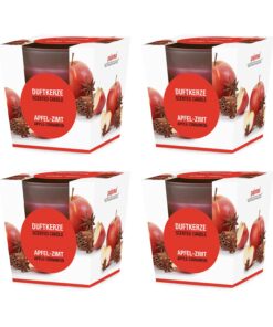 pajoma® Duftkerze 4er Set, Apfel-Zimt - Premium Qualität für Zuhause