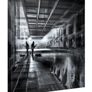 PICANOVA Original Grunge Kunstdruck Für Schlaf- Und Wohnzimmer – 80x80cm Premium Leinwanddruck Auf 2cm Holz-Keilrahmen