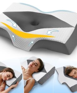 Hypuno Memory Foam Nackenkissen - Ergonomisches Schlafkissen für Schulterschmerzen - Unterstützung für Side- und Back Sl