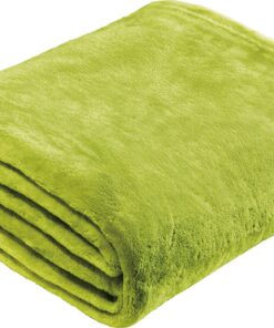 Redbest Microfaserdecke Amarillo, Sofadecke grün 150x200 cm - kuschelige Teddyfleece-Struktur, extra weich und warm | R