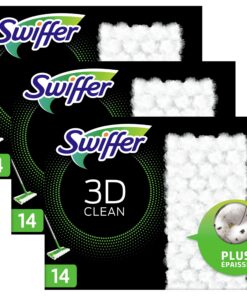 Swiffer Bodenwischer 3D Clean Trockene Bodentücher Nachfüllpackung (Packung mit 3) - Nimmt Mehr Staub Auf Als Ein Herköm