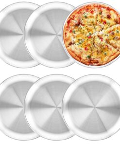 WOPPLXY Pizzablech Rund 6er Set, Edelstahl, einfach zu reinigen, für Pizza Backen und Servieren | WOPPLXY Pizzablech Ru