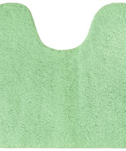 Brandsseller WC Vorleger für Toilette - rutschfeste Badteppichmatte in WC-Grün mit Ausschnitt und weicher Mikrofasersto