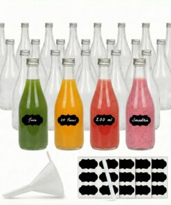 24 x 200ml Gradi Glasflaschen mit Schraubverschluss zum Befüllen Likör Wein Schnaps Essig Öl