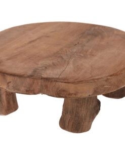 Spetebo Echt Holz Pflanzenhocker - Massiv und hochwertig hergestellt - Wohnzimmernative - 20x7 cm - Dekorativer Blumenho