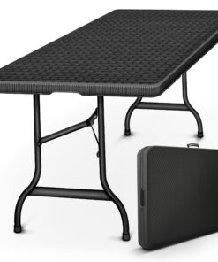Tillvex Garten Tisch Klappbar Buffettisch 180x75cm | Campbell mit Tragegriff | Idealer Campingtisch für 6 Personen | pra