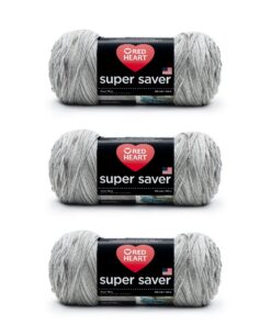 Red Heart E300 Speckstein Acryl Garn - OEKO-TEX STANDARD 100 - 3 Pack 645 Meter für Professionelle und Anfänger