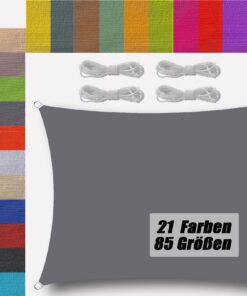 Wasserdichtes Sonnensegel – 95% UV‑Schutz – 21 Farben & 85 Größen (dreieckig & rechteckig)