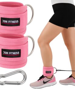 Kabelzug FuManSchlaufen Gym für Frauen - Gepolsterte Fitness Fußmanschetten mit D-Ringen & Karabiner - Beintraining Zube