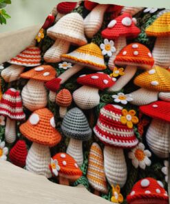 Kuscheldecke Pilz Rote Blume Waschbar Flauschig Flanell Wohnzimmerdecke für Sofa 150x200cm Kuscheldecke Pilz Rote Blum