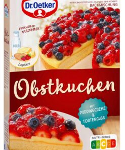 Dr. Oetker Obstkuchen Backmischung 6er Pack für Familie und Freunde bei Familienfeiern und Geburtstagen mit leckerem Tei