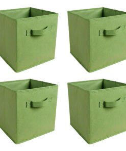 Speicherbox Vliesstoff 4er Set Schlafzimmer Kleidung Lagerraum (grün) Speicherbox Vliesstoff Faltbar 4er Set Schlafzim