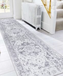 Famibay Rutschfeste Läuferteppiche für Flur 60x300cm Waschbar Hellgrau Küchen & Schlafzimmer OEKO-TEX STANDARD 100 Fam