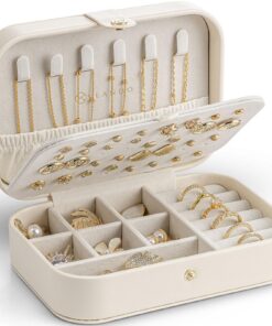Vlando Schmuckkästchen Reise, Schmuckaufbewahrung mit Stil für Frauen, Vlando Schmuck Organizer Reiseetui Klein