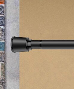 AEAGERY Belastbare Gardinenstange ohne Bohren 32mm Matt Schwarz, Ideal für Duschvorhänge – Ausziehbar bis 360cm