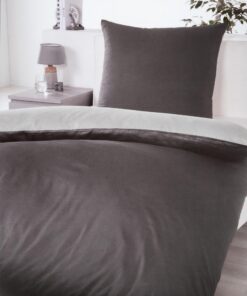 Satin Bettwäsche 100% Baumwolle Anthrazit | Ideal für Luxusliebhaber im Schlafzimmer | Satin Bettwäsche Baumwollreißver