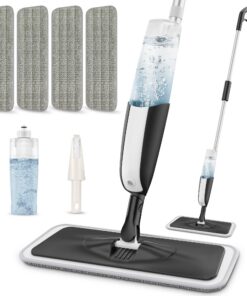 MANGOTIME Sprühwischer mit Wassertank für Bodenreinigung | MANGOTIME Sprühfunktion Bodenwischer mit 4 wischpads | MANGO