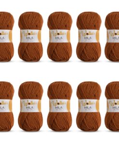 Wollidu Mila Garn zum Häkeln und Stricken Fuchs Braun 100% Polyacryl OEKO-TEX STANDARD 100 | Wollidu Mila Garn 50g/133m