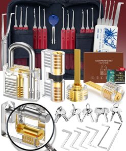 Eventronic 37+5 Stück Lockpicking Set für Profis & Anfänger, 2024 Neueste Dietrich Set mit 5 Transparenten Schlössern, C