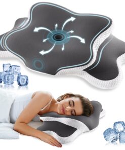 YunNasi Memory Foam Kissen, orthopädisches Nackenstützkissen für Seitenschläfer, mit Waschbarem KühlendDate YunNasi Memo