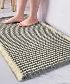 WONGS BEDDING Rutschfest Badematte Groß Waschbar für Badezimmer Weich Waffel Badvorleger (80x50 cm) WONGS BEDDING Groß