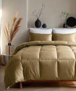 Zelesta Satinbed Bettdecke - Waschbare Bettdecke ohne Bezug - 4-Jahreszeiten-Duvet - 200x200 cm - Steppdecke - Winter- u
