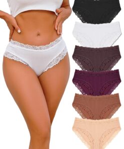 ALL OF MESexy Baumwolle Unterwäsche 6er Pack Damenunterhosen Weich Undsexy Slipunterhosen Womenunterwäsche Mehrpack S-XL