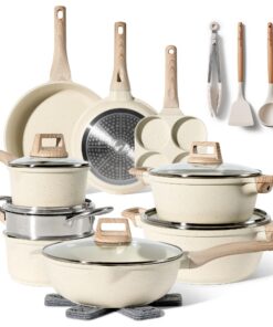 JUST PERFクト Induktions Töpfenetz Set - Töpfe & Pfanne Set ohne PTFE und PFOA - Kochgeschirr Topfset induktion (21 PC Bie